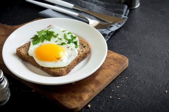 Fried Egg on Toast  for Breakfast