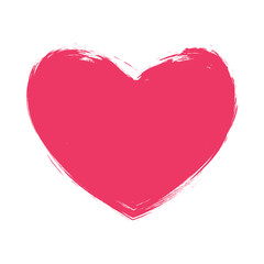 Hand drawn red brush stroke heart sign. Vector illustration.