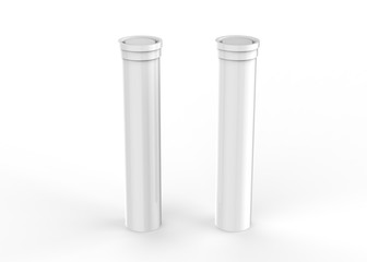 Effervescent Tablets Tube Mock-up On Isolated White Background, 3D Illustration