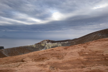 fumaroles on the crater of Vulcano