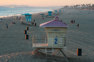 Fototapeta premium Słońce na plaży Huntington w Kalifornii