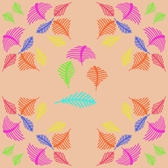 Floral motif pattern, branches, doodles.
