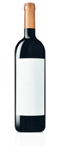 garrafa com rótulo tinto