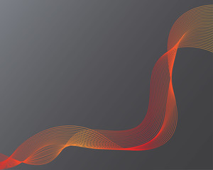 Vector illustration of abstract red orange lines on a gray background.