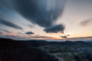 Ziehende Wolken über der Schwäbischen Alb