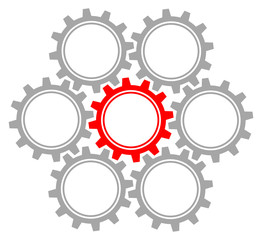 7 Gears Graphics Grey/Red