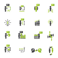 business training icon set