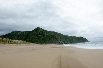 Obraz premium Scenics from the bay of Cabo Pulmo, where the desert meets the sea, Baja California sur Mexico.