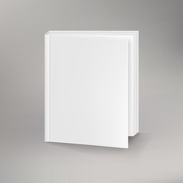 Realistic, blank book template for design. Mockup on a gray ackground.