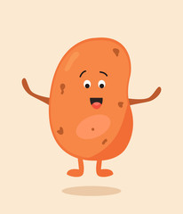 Bright poster with cute cartoon potato