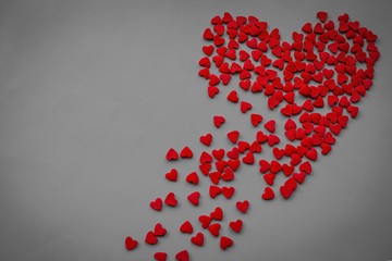 The red heart falls to pieces.