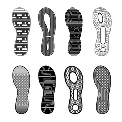 Sport Shoes Footprints Monochrome Set 