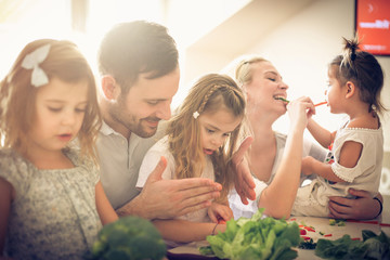 Learning how to cook with mum and dad