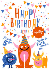Obraz na płótnie Canvas Happy Birthday Party Poster 