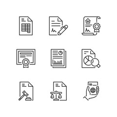 Outline icons. Legal documents