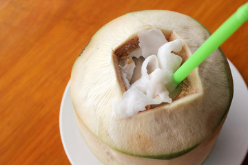 fresh coconut water with peel coconut