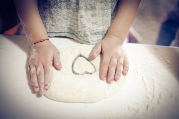 Heart shapes from the dough.