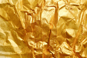 Abstract texture background of wrinkled golden paper