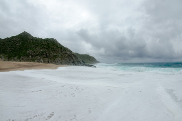 Obraz premium Scenics from the bay of Cabo Pulmo, where the desert meets the sea, Baja California sur Mexico.