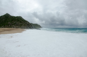 Obraz premium Scenics from the bay of Cabo Pulmo, where the desert meets the sea, Baja California sur Mexico.