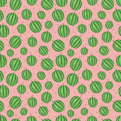 Seamless pattern of watermelon. Vector illustration