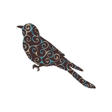 recommend clip art: Cuckoo bird spiral pattern color silhouette animal