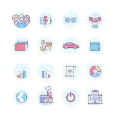Business concepts - modern line design style icons set