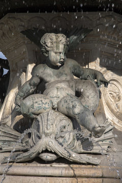 Fountaine des Trois Graces Fountain by Visconti (1869), Bourse Square, Bordeaux