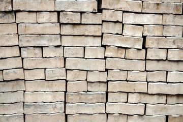 Stacked old concrete bricks