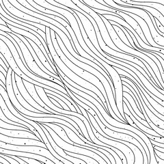 Wavy black and white pattern. Abstract background, vector illustration.