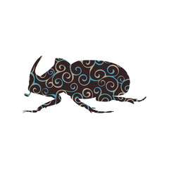 Rhinoceros beetle insect spiral pattern color silhouette animal