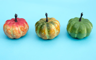 Decoration - pumpkins on a blue background