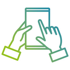 hands using smartphone device vector illustration design