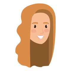 beautiful and young woman head character vector illustration design