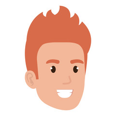 young man head avatar character vector illustration design