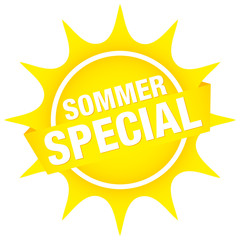 Gelber Sonnen-Button Banner 