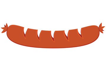 Colorful cartoon hot dog sausage