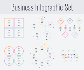 Set with infographics