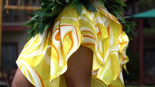 Professional video of polynesian hula dancers in slow motion 120fps