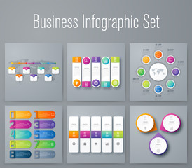 Set with infographics