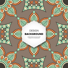 Ethnic floral seamless pattern with mandalas