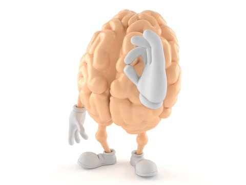 Brain Character With Ok Gesture