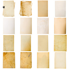 Retro weathered paper collage isolated on white background