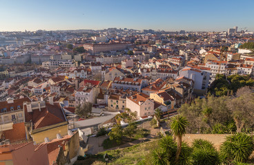 Fototapeta na wymiar Lissabon Stadtansicht Gegenlicht Panorama Portugal
