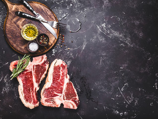 Raw marbled meat steak