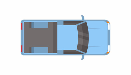 blue Pickup truck. top view © volyk