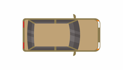 Brown car. Top view