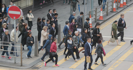 Crowded of People walking in street
