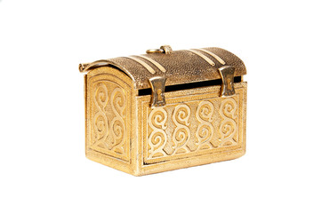 Metal chest isolated on white