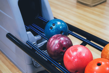 Colorful bowling balls